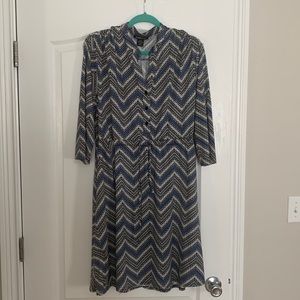 Blue and black chevron dress.